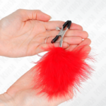 Pinza Per Capezzoli Piuma Rosso 7 Cm - Kink - immagine 3