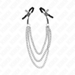 Pinze Per Capezzoli Con 3 Catene Argento 20/23/28 Cm - Kink - immagine 2