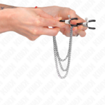 Pinze Per Capezzoli Con 3 Catene Argento 20/23/28 Cm - Kink - immagine 4