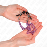Pinze Per Capezzoli Con 3 Catene Viola 20/23/28 Cm - Kink - immagine 3