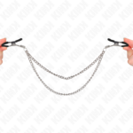 Pinze Per Capezzoli Con 2 Catene Spesse Argento 20/23 Cm - Kink