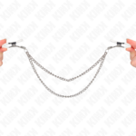 Pinze Per Capezzoli Con 2 Catene Sottili Argento 20/23 Cm - Kink