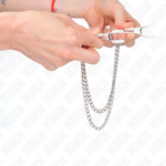 Pinze Per Capezzoli Con 2 Catene Sottili Argento 20/23 Cm - Kink - immagine 4