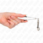 Pinza Per Capezzoli A Gancio Sottile Argento 7 Cm - Kink - immagine 4