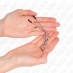 Pinza Per Capezzoli A Gancio Sottile Argento 7 Cm - Kink - immagine 3