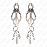 Pinze Per Capezzoli Trifoglio Giapponese Con Catenine Argento - Kink - immagine 2