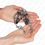 Pinze Per Capezzoli Trifoglio Giapponese Con Ganci Argento - Kink - immagine 3
