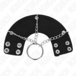 Anello Per Pene Catena 4 Cm Metallo 7 Cm Con Cintura In Pelle - Kink - immagine 3