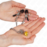 Pinze Per Capezzoli A Catena Con Pendente In Corno 30 Cm - Kink - immagine 2
