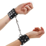 Resistenza Da Polso Con Chiusura A Scatto Completa Di Rivetti Nera Regolabile 19-24 Cm X 5,5 Cm - Kink