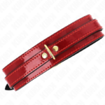 Collana Regolabile Rosso Vino Con Dettagli Oro 29-42,5 Cm X 4 Cm - Kink - immagine 2