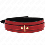 Collana Regolabile Rosso Vino Con Dettagli Oro 29-42,5 Cm X 4 Cm - Kink - immagine 4