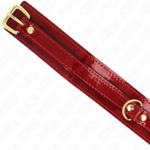 Collana Regolabile Rosso Vino Con Dettagli Oro 29-42,5 Cm X 4 Cm - Kink - immagine 5