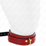Collana Regolabile Rosso Vino Con Dettagli Oro 29-42,5 Cm X 4 Cm - Kink - immagine 3