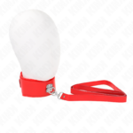 Collana Con Guinzaglio 116 Cm Con Borchie In Argento Modello 4 Rosso Regolabile 40-48 Cm X 6 Cm - Kink