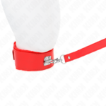 Collana Con Guinzaglio 116 Cm Con Borchie In Argento Modello 4 Rosso Regolabile 40-48 Cm X 6 Cm - Kink - immagine 3