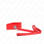 Collana Con Guinzaglio 116 Cm Con Borchie In Argento Modello 4 Rosso Regolabile 40-48 Cm X 6 Cm - Kink - immagine 2