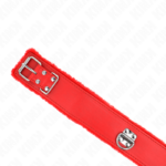 Collana Con Guinzaglio 116 Cm Con Borchie In Argento Modello 4 Rosso Regolabile 40-48 Cm X 6 Cm - Kink - immagine 5