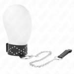 Collana 65 Cm Con Guinzaglio Con Borchie Argento Modello 3 Regolabile 36-43 Cm X 5 Cm - Kink