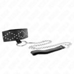 Collana 65 Cm Con Guinzaglio Con Borchie Argento Modello 3 Regolabile 36-43 Cm X 5 Cm - Kink - immagine 4