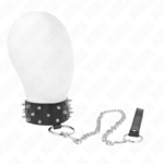 Collana Con Guinzaglio 65 Cm Con Borchie In Argento Modello 5 Regolabile 36-43 Cm X 5 Cm - Kink