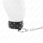 Collana Con Guinzaglio 65 Cm Con Borchie In Argento Modello 5 Regolabile 36-43 Cm X 5 Cm - Kink - immagine 3