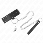 Collana Con Guinzaglio 65 Cm Con Borchie In Argento Modello 5 Regolabile 36-43 Cm X 5 Cm - Kink - immagine 2