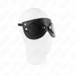 Maschera In Similpelle Con Copri Occhi Rimovibili 22 X 9 Cm - Kink - immagine 3