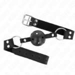 Bavaglio Sfera Traspirante 4 Cm Con Doppio Rivetto Modello 1 Nero 62,5 X 2,5 Cm Regolabile 42-58 Cm - Kink