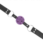 Palla Traspirante Bavaglio 4 Cm Con Doppio Rivetto Viola 62,5 X 2,5 Cm Regolabile 42-58 Cm - Kink - immagine 4