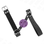 Palla Traspirante Bavaglio 4 Cm Con Doppio Rivetto Viola 62,5 X 2,5 Cm Regolabile 42-58 Cm - Kink - immagine 2