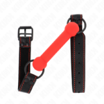 Bone Gag Con Cinturino In Similpelle Rosso Regolabile 41-57 Cm - Kink