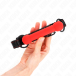 Bone Gag Con Cinturino In Similpelle Rosso Regolabile 41-57 Cm - Kink - immagine 2
