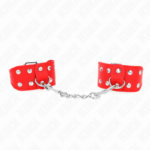 Bracciali Con Doppia Linea Di Borchie Regolabili Rosso - Kink