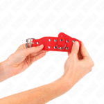 Bracciali Con Doppia Linea Di Borchie Regolabili Rosso - Kink - immagine 4