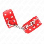 Bracciali Con Doppia Linea Di Borchie Regolabili Rosso - Kink - immagine 2