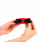 Polso Elastico In Pizzo Dettagli Cuore Rosso Regolabile 22-35 Cm - Kink - immagine 4