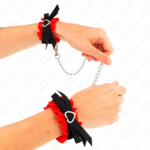 Polso Elastico In Pizzo Dettagli Cuore Rosso Regolabile 22-35 Cm - Kink - immagine 3