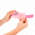 Resistenza Da Polso Imbottita In Pelliccia Rosa Con Cintura Rosa Regolabile 17-29 Cm X 6 Cm - Kink - immagine 4