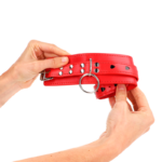 Polso Rosso Con Intarsio A Cuore Nero Regolabile 21-28 Cm X 5,5 Cm - Kink - immagine 4