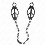 Pinze Per Capezzoli Trifoglio Giapponese Con Catena Nera 30 Cm - Kink