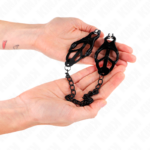 Pinze Per Capezzoli Trifoglio Giapponese Con Catena Nera 30 Cm - Kink - immagine 4