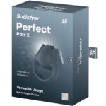 Perfect Pair 2 Multivibratore 2 In 1 Anello Per Pene E Stimolatore Per Dita Grigio - Satisfyer - immagine 9