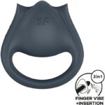 Perfect Pair 2 Multivibratore 2 In 1 Anello Per Pene E Stimolatore Per Dita Grigio - Satisfyer