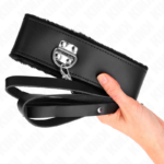 Collana Con Cintura 116 Cm Con Cinturino In Pelle Nera Regolabile 40-48 Cm X 6 Cm - Kink - immagine 3