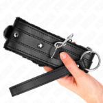 Collare Con Guinzaglio 65 Cm Con Restrizioni Nero 36-42 Cm X 5,5 Cm - Kink - immagine 4