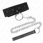 Collana 65 Cm Con Guinzaglio Con Borchie Argento Modello 2 Regolabile 36-43 Cm X 5 Cm - Kink - immagine 4