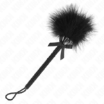 Bacchetta In Corda Di Nylon Con Piume Tickle E Fiocco Nero 25 Cm - Kink