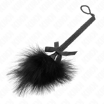 Bacchetta In Corda Di Nylon Con Piume Tickle E Fiocco Nero 25 Cm - Kink - immagine 4