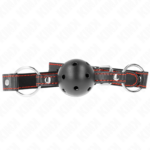 Ball Gag Hollow Hard Nero Modello 2 65 X 2,5 Cm - Kink